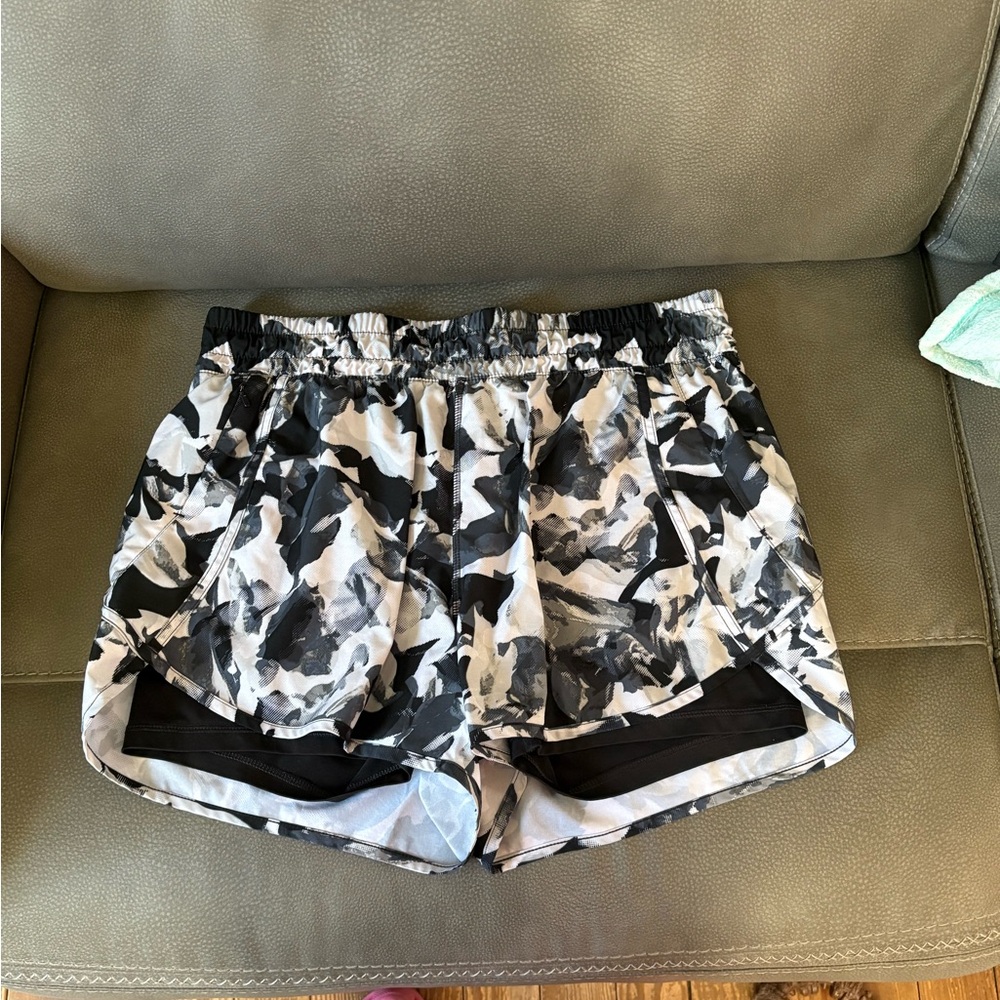 Avia Black and Gray Athletic Shorts with Urban Camouflage